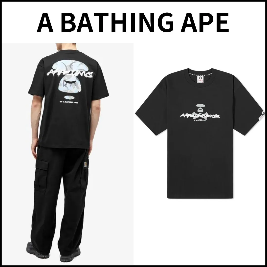 A BATHING APE  |Crew Neck Unisex Street Style Cotton Short Sleeves Oversized