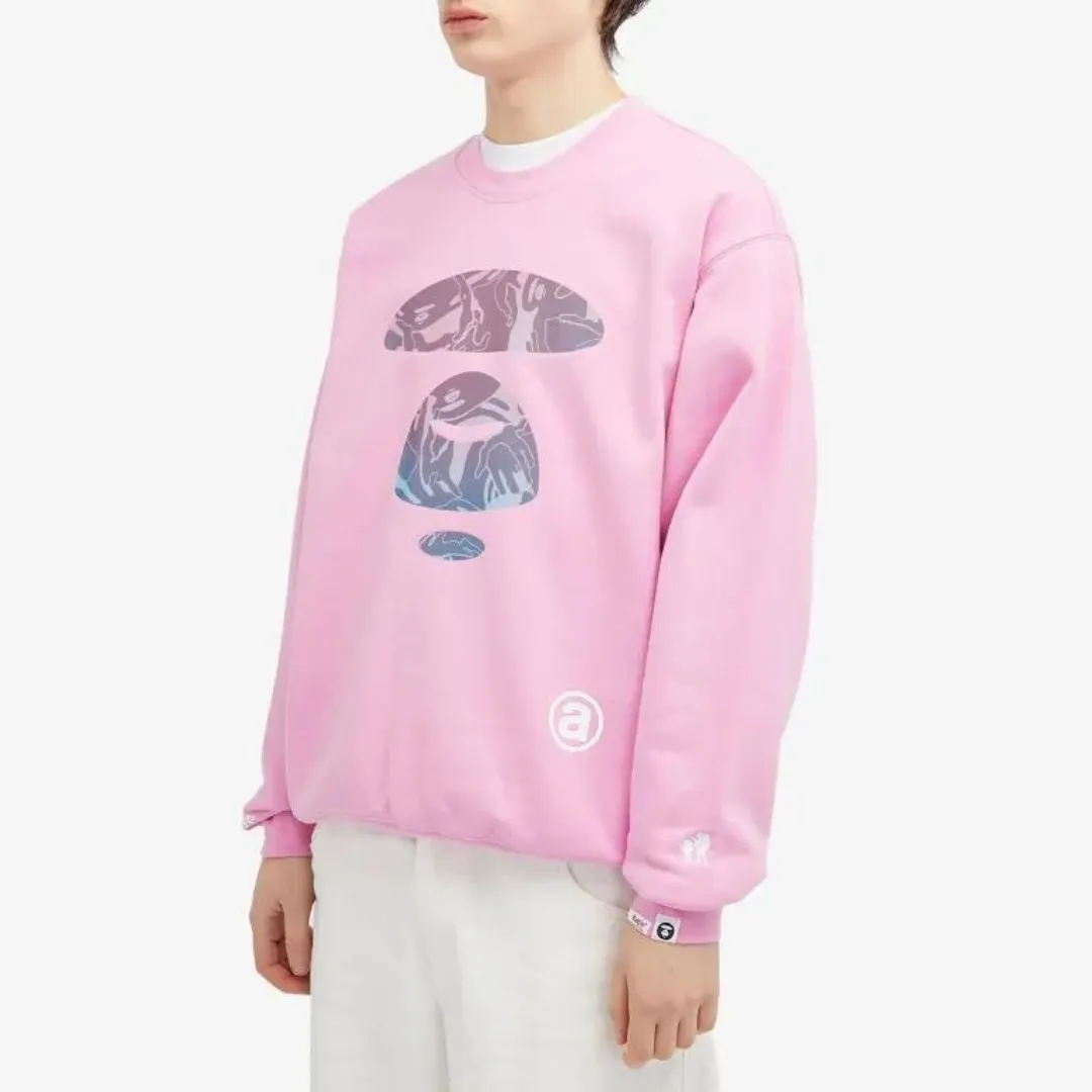 A BATHING APE  |Crew Neck Unisex Street Style Long Sleeves Cotton Oversized