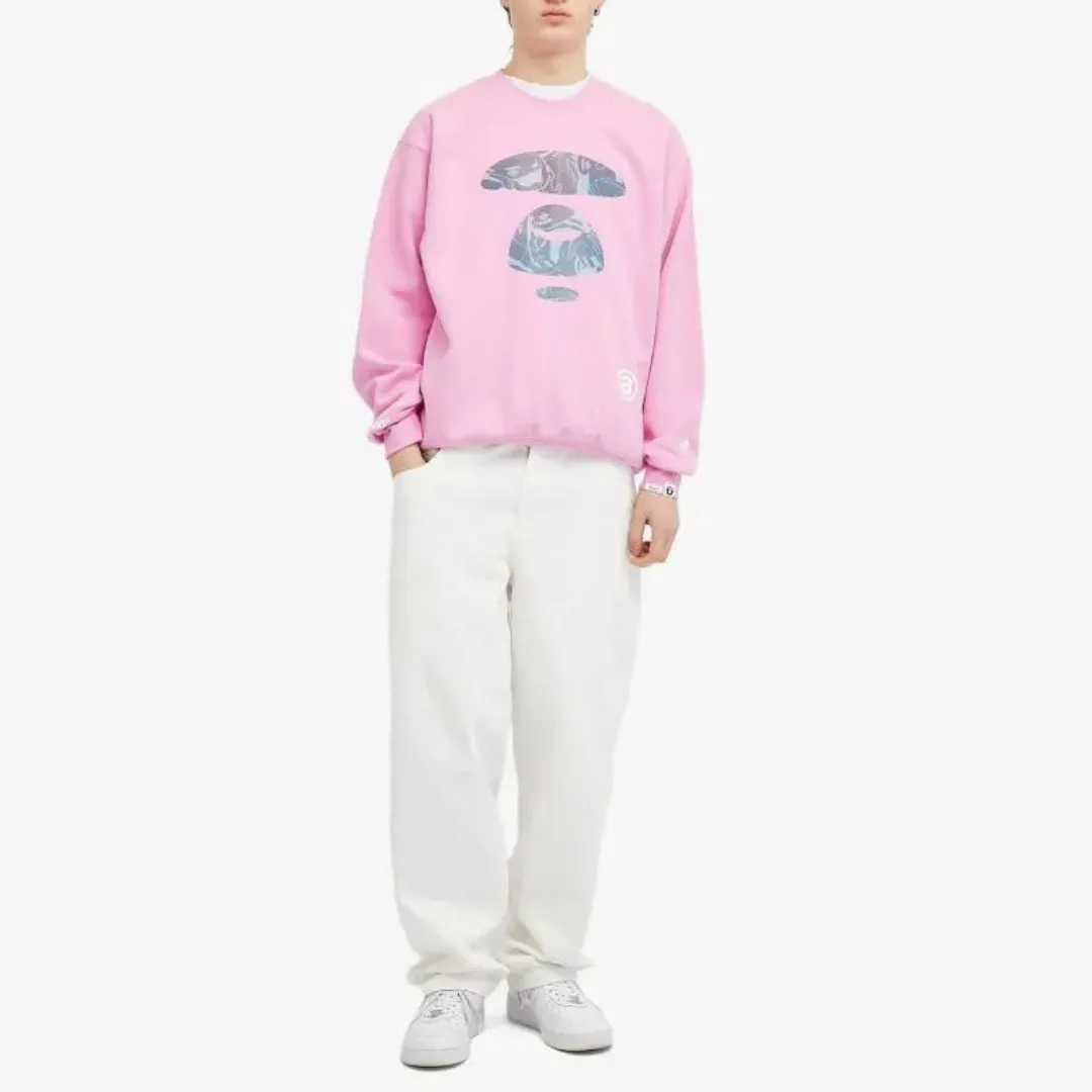 A BATHING APE  |Crew Neck Unisex Street Style Long Sleeves Cotton Oversized