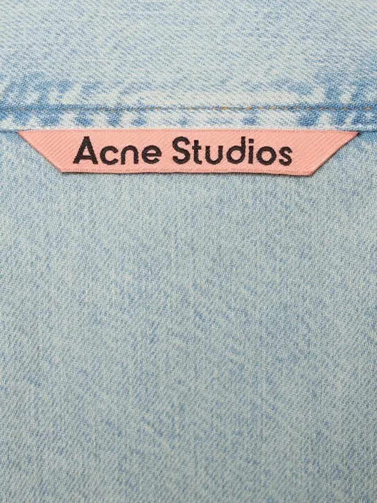 Acne Studios  |Denim Plain Cotton Short Sleeves Oversized Designers Shirts