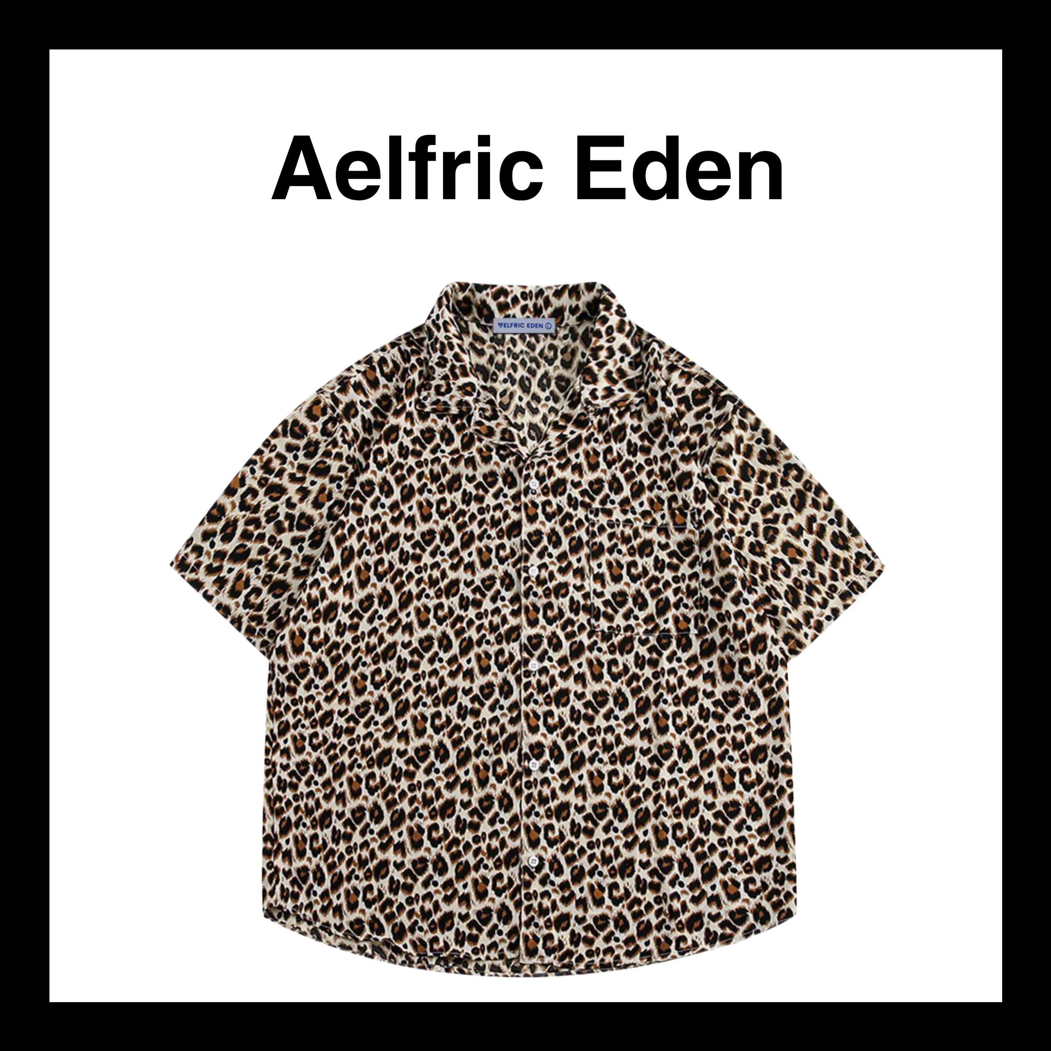 Aelfric Eden  |Leopard Patterns Unisex Short Sleeves Oversized Shirts