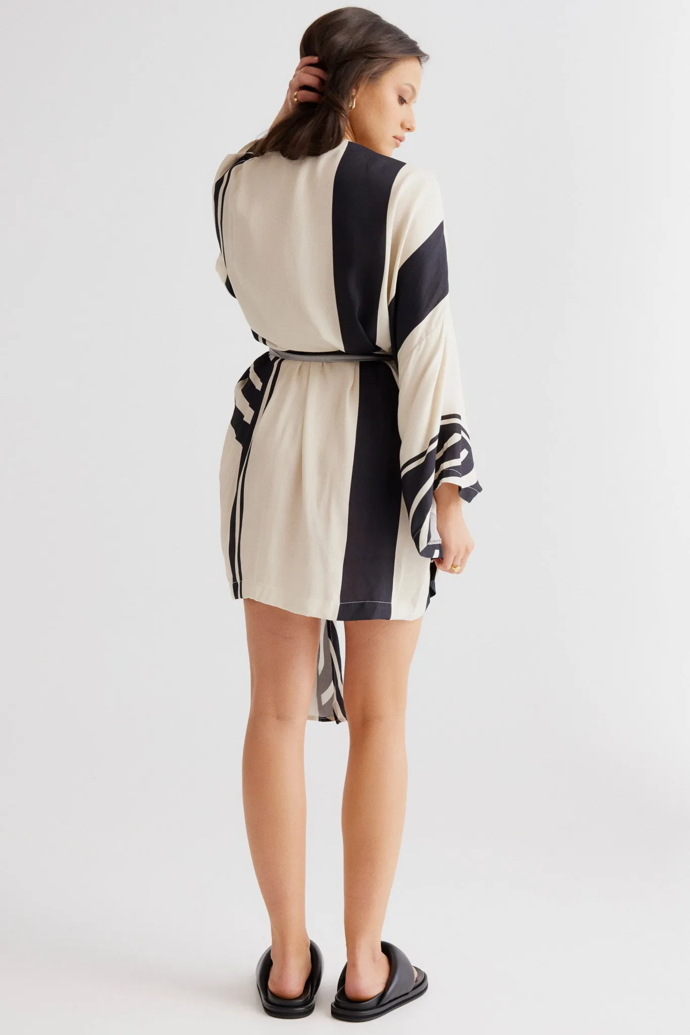 Alba Wrap Dress - Black Print