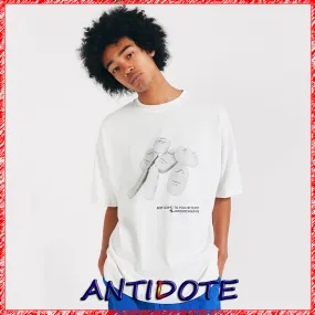 ANTIDOTE  |Crew Neck Unisex Street Style Cotton Short Sleeves Oversized