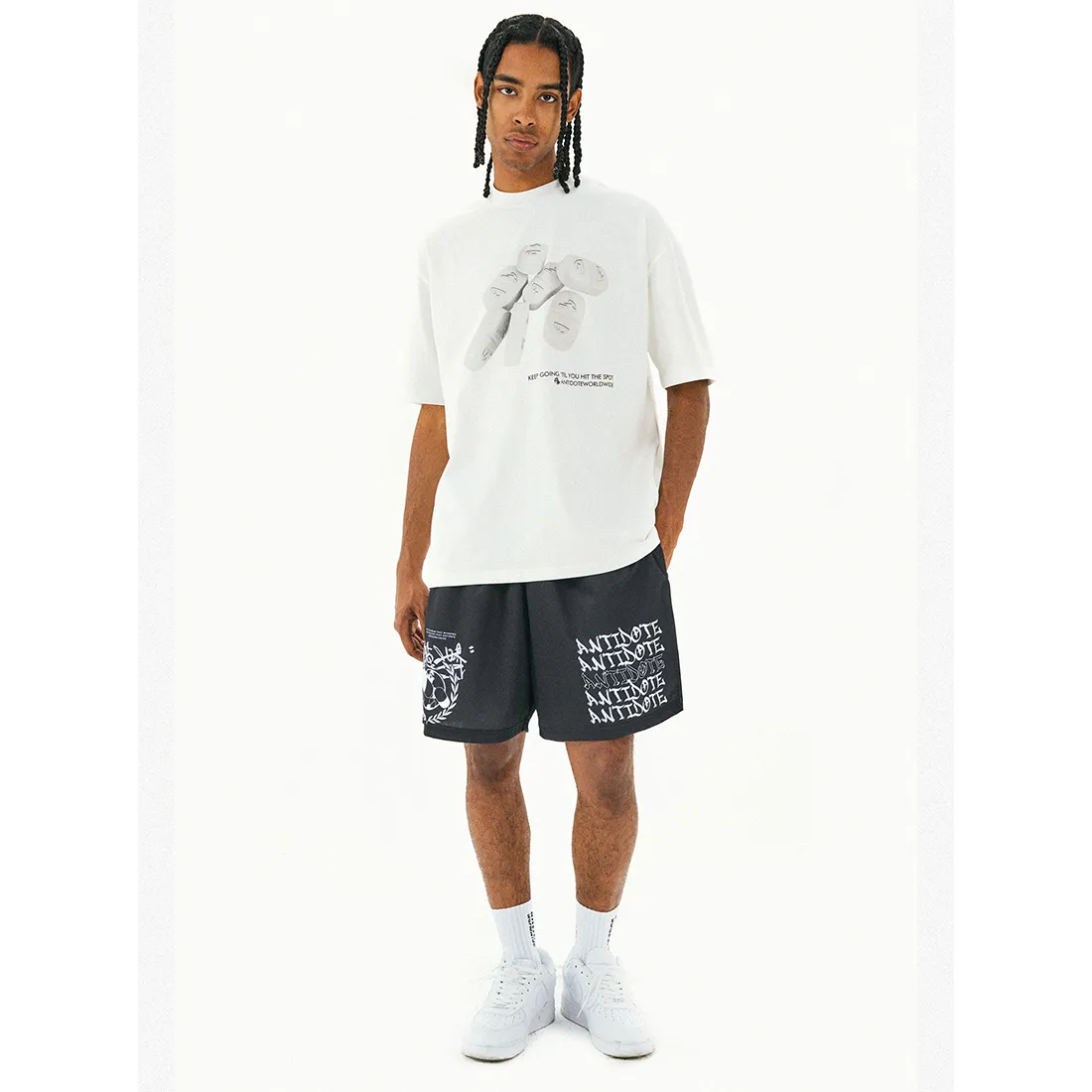 ANTIDOTE  |Crew Neck Unisex Street Style Cotton Short Sleeves Oversized