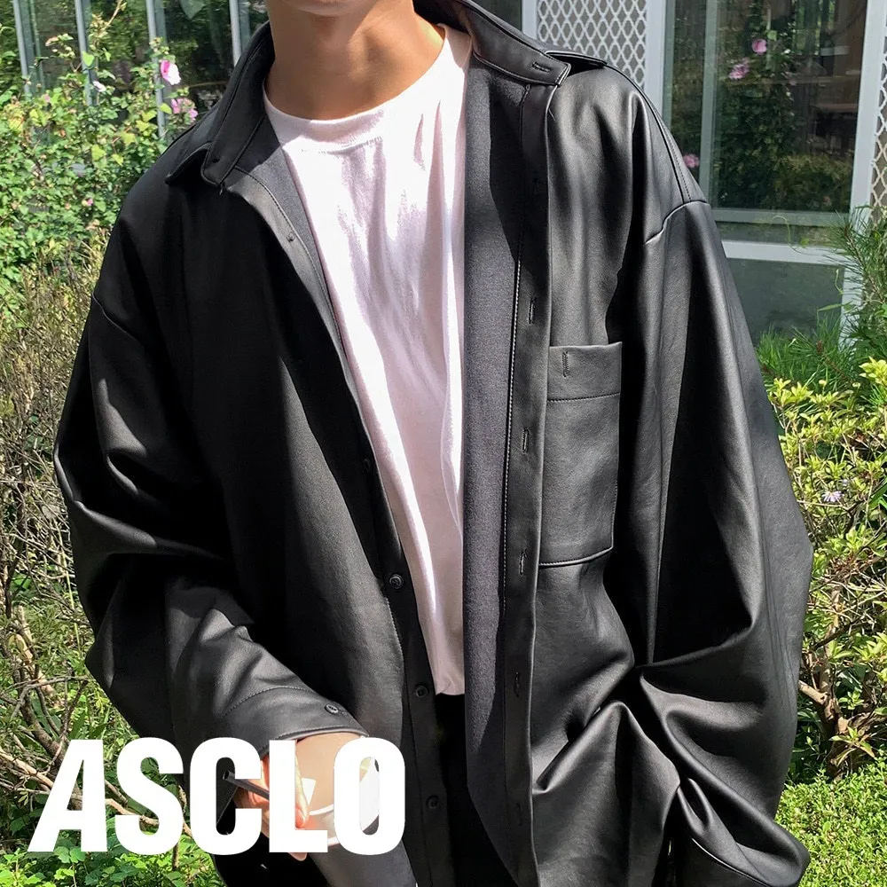 ASCLO  |Unisex Street Style Plain Oversized Shirts