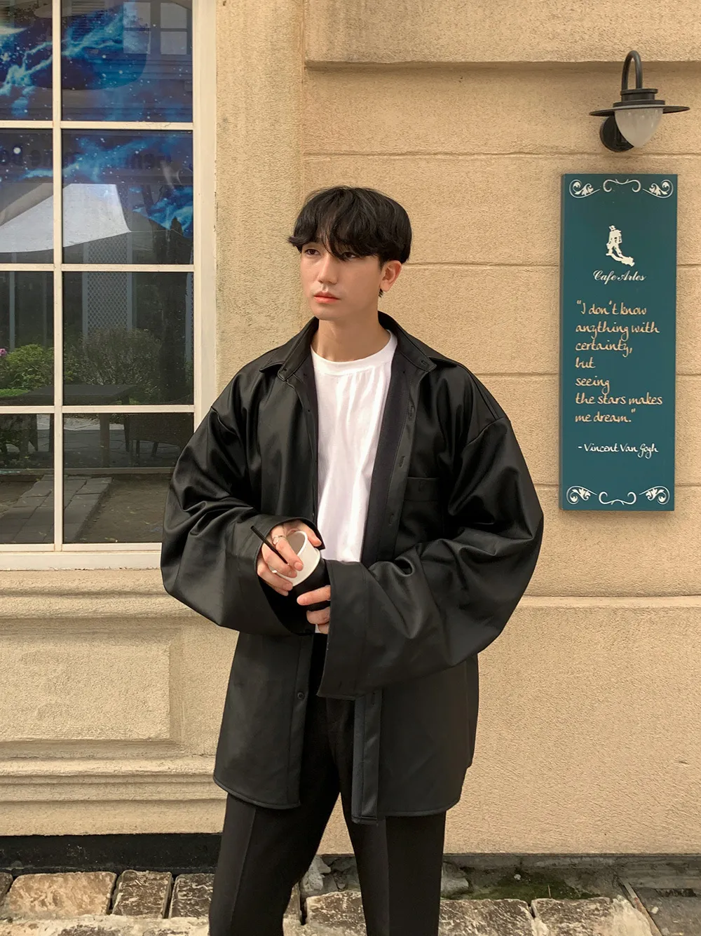 ASCLO  |Unisex Street Style Plain Oversized Shirts