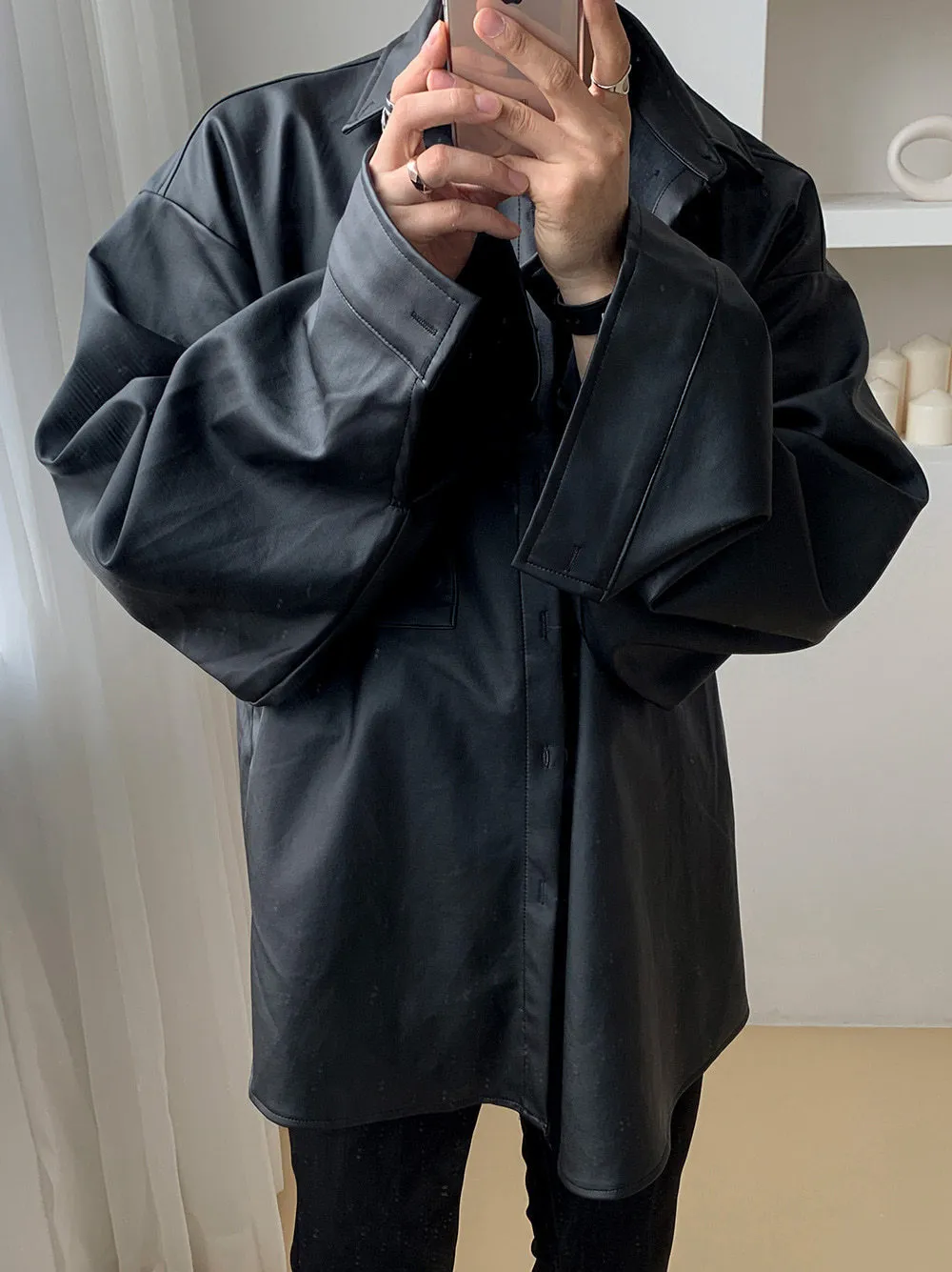 ASCLO  |Unisex Street Style Plain Oversized Shirts