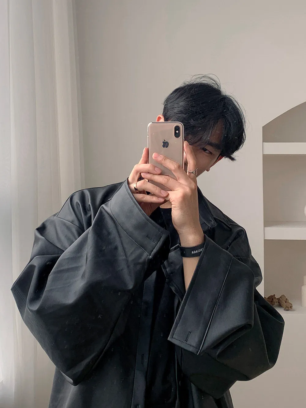 ASCLO  |Unisex Street Style Plain Oversized Shirts