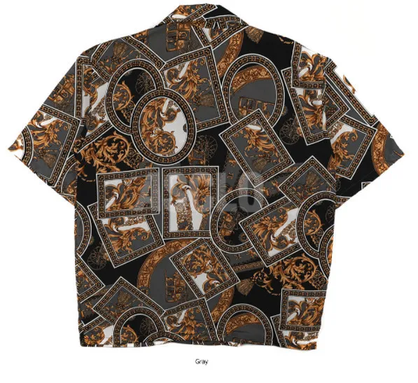 ASCLO  |Unisex Street Style Short Sleeves Oversized Printed Shirt