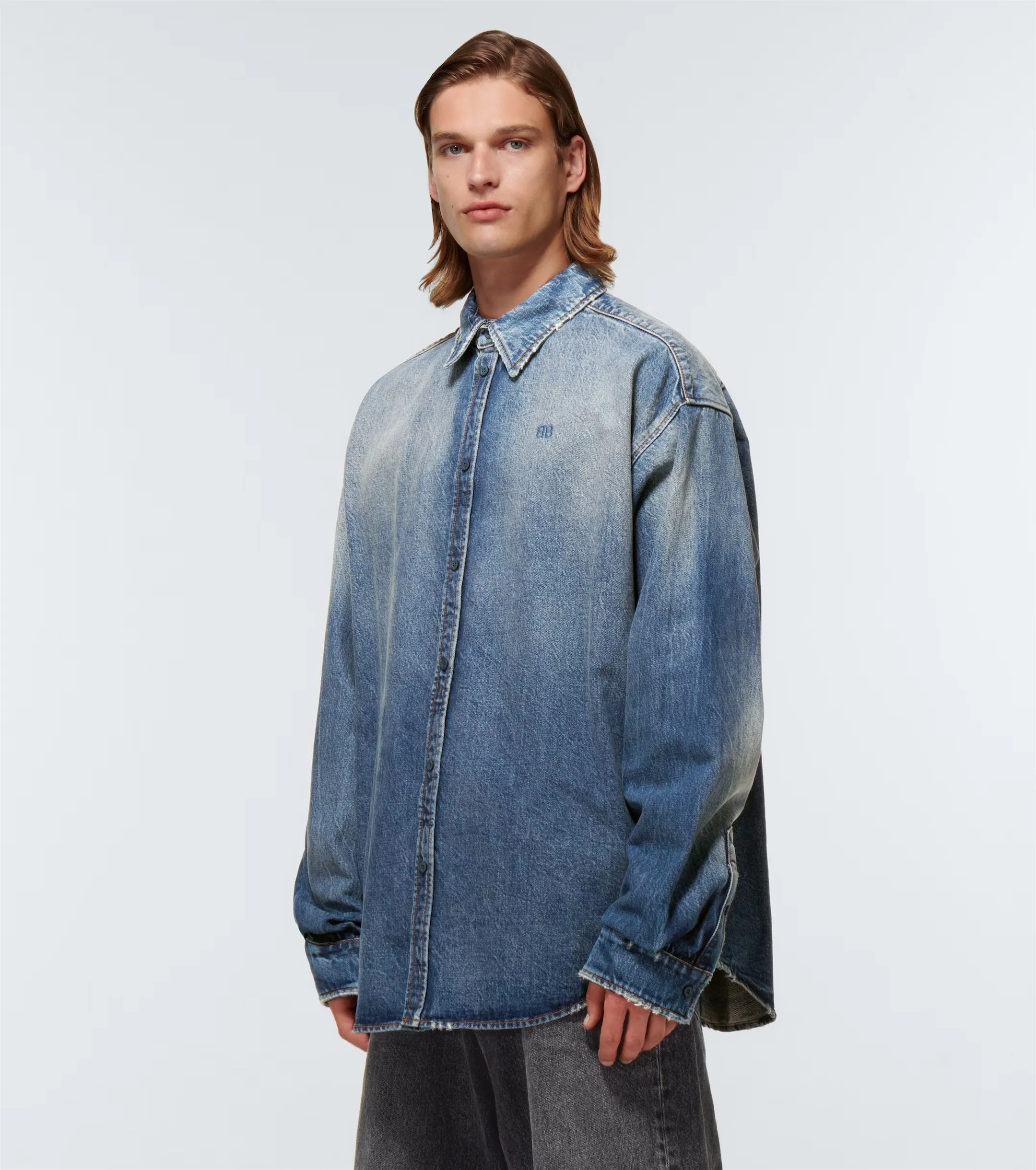 BALENCIAGA  |Unisex Denim Street Style Long Sleeves Plain Cotton