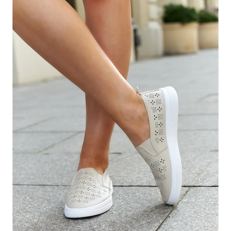 Beige Hilal slip-on sneakers