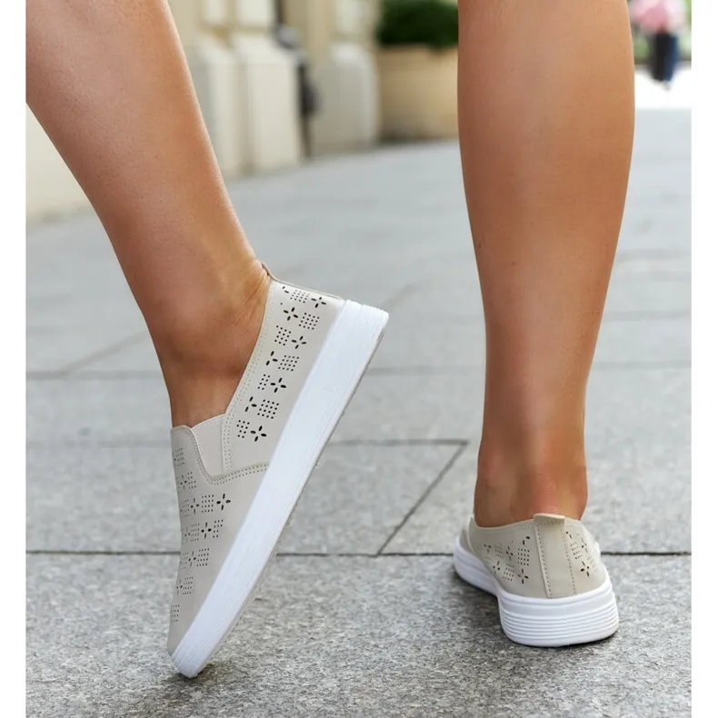 Beige Hilal slip-on sneakers