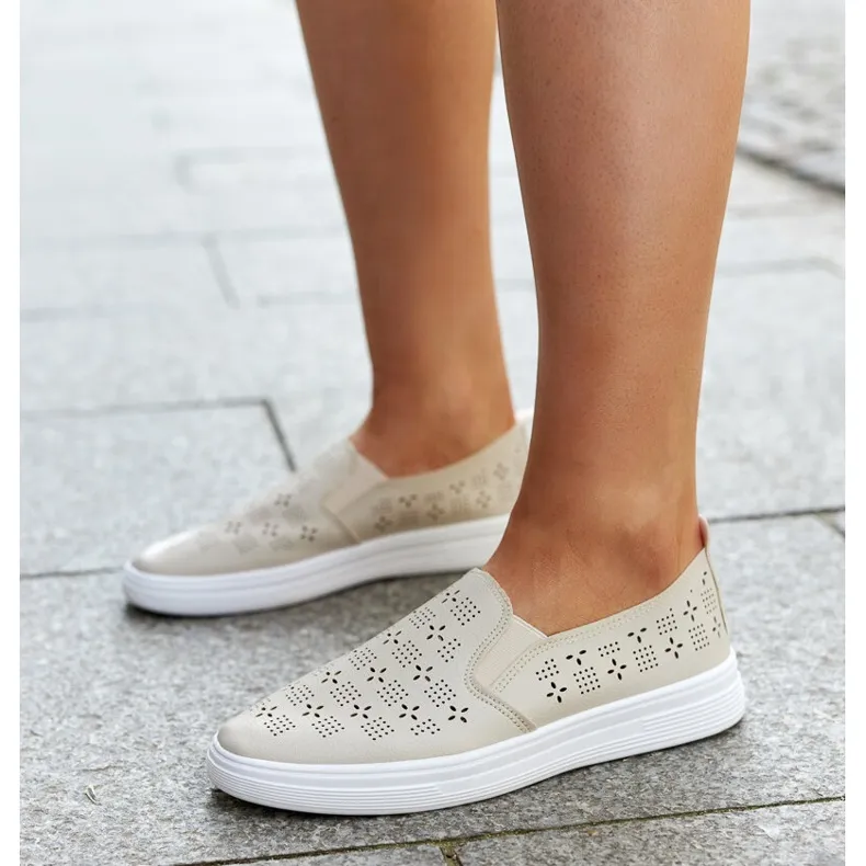 Beige Hilal slip-on sneakers