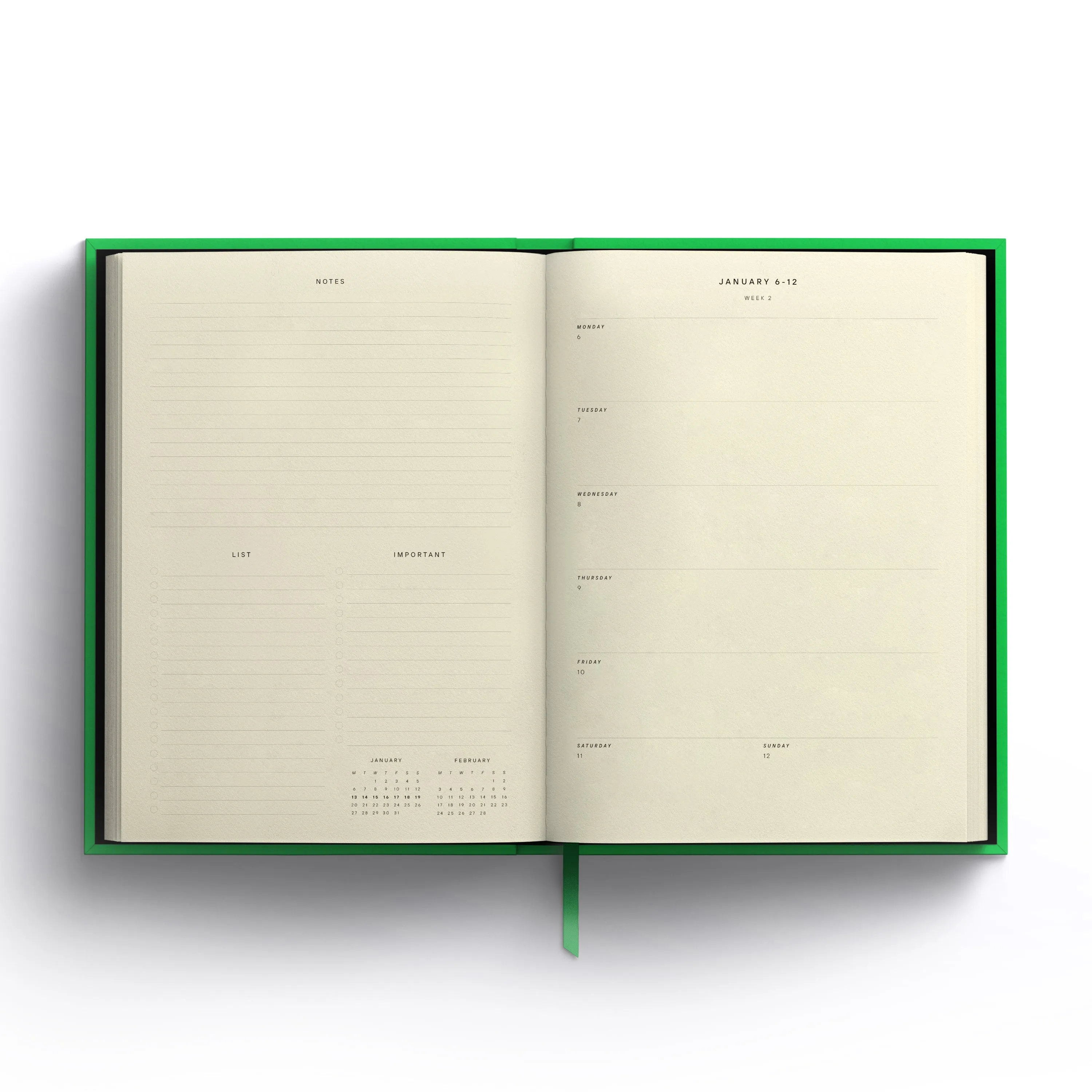 Blank Canvas Green 2025 Diary