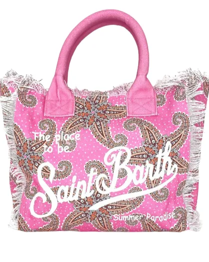 BORSA ROSA IN CANVAS FANTASIA STELLA MARINA