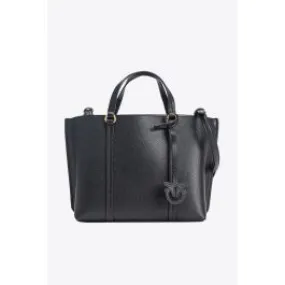 Borsa shopper classica in pelle bottalata donna Nero