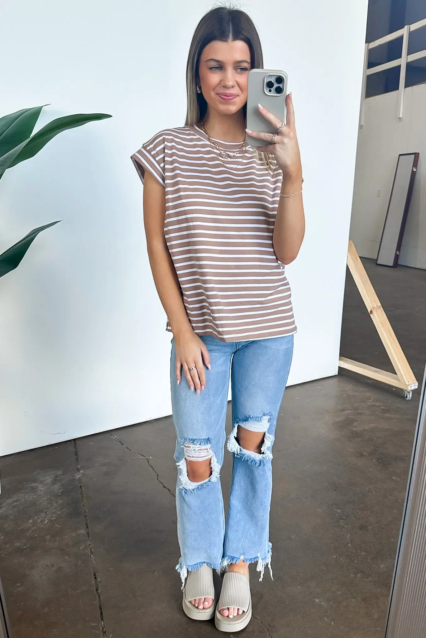 Brecklyn Relaxed Fit Striped Top