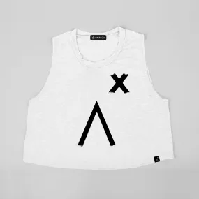 Brush stroke logo cropped tank top