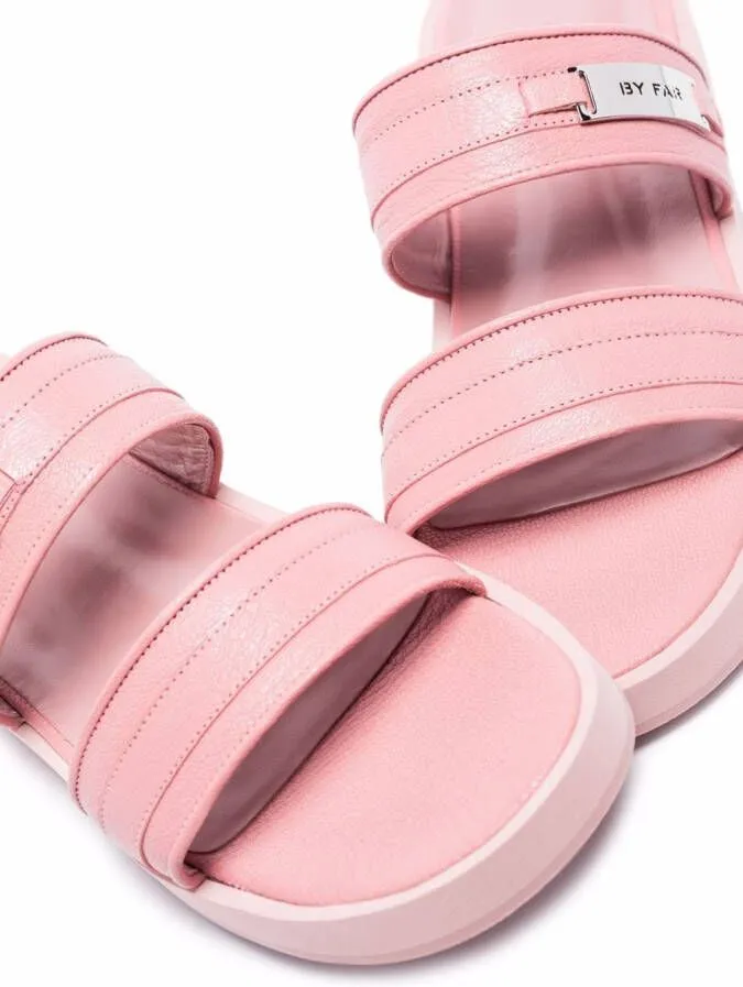 BY FAR Easy leather sandals Pink