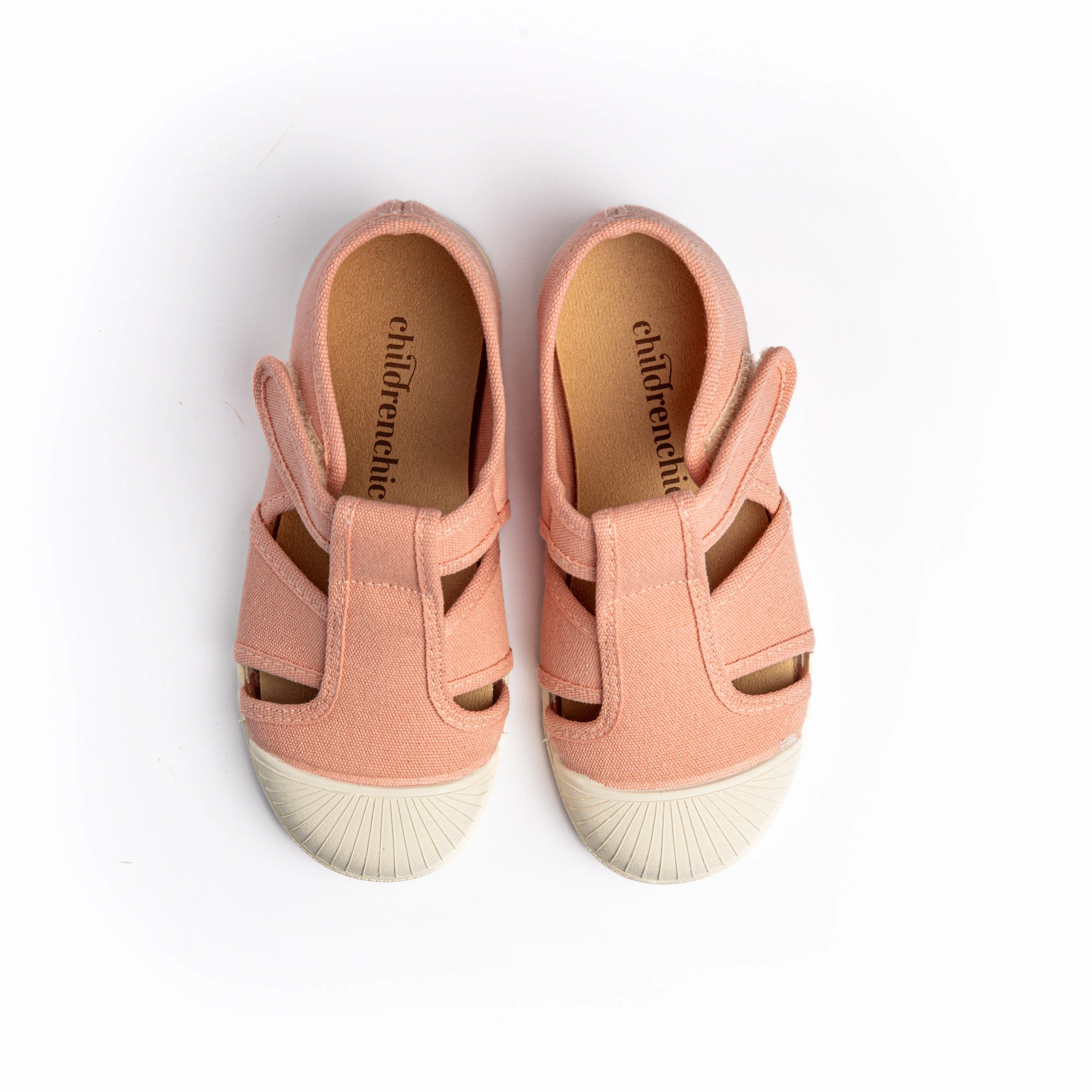 Canvas Captoe Sandal in Peach