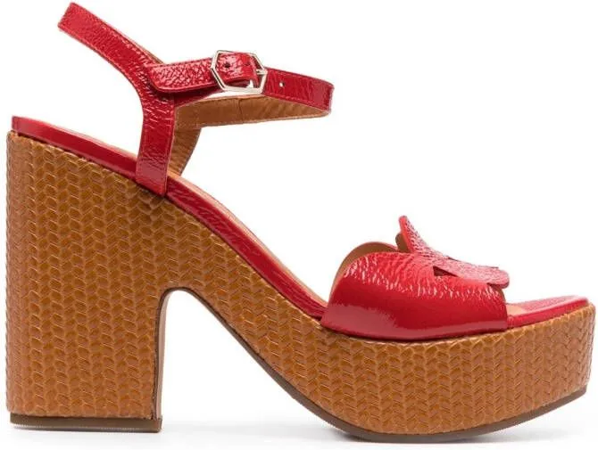 Chie Mihara Detour 120mm leather sandals Red