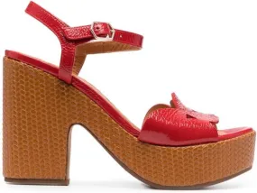 Chie Mihara Detour 120mm leather sandals Red