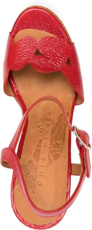 Chie Mihara Detour 120mm leather sandals Red