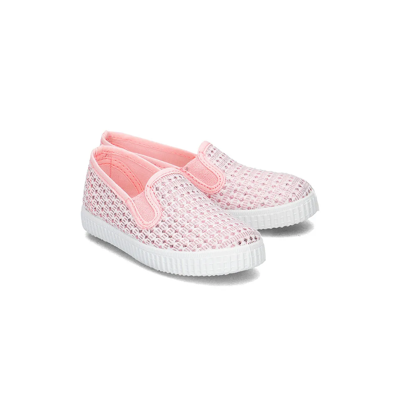 Cienta Crochet Slip-On Sneakers Pink 