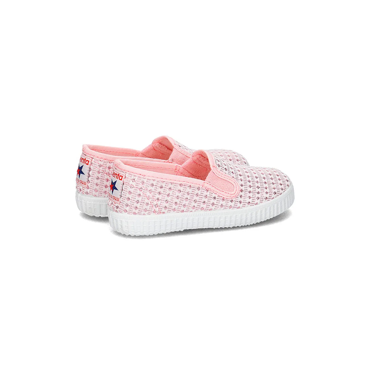 Cienta Crochet Slip-On Sneakers Pink 