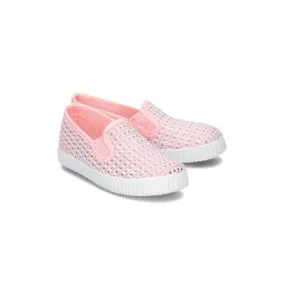 Cienta Crochet Slip-On Sneakers Pink 