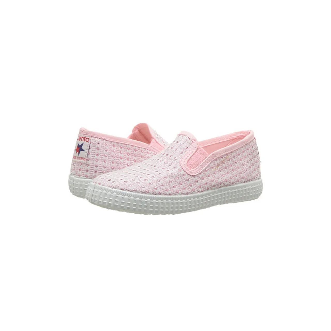 Cienta Crochet Slip-On Sneakers Pink 