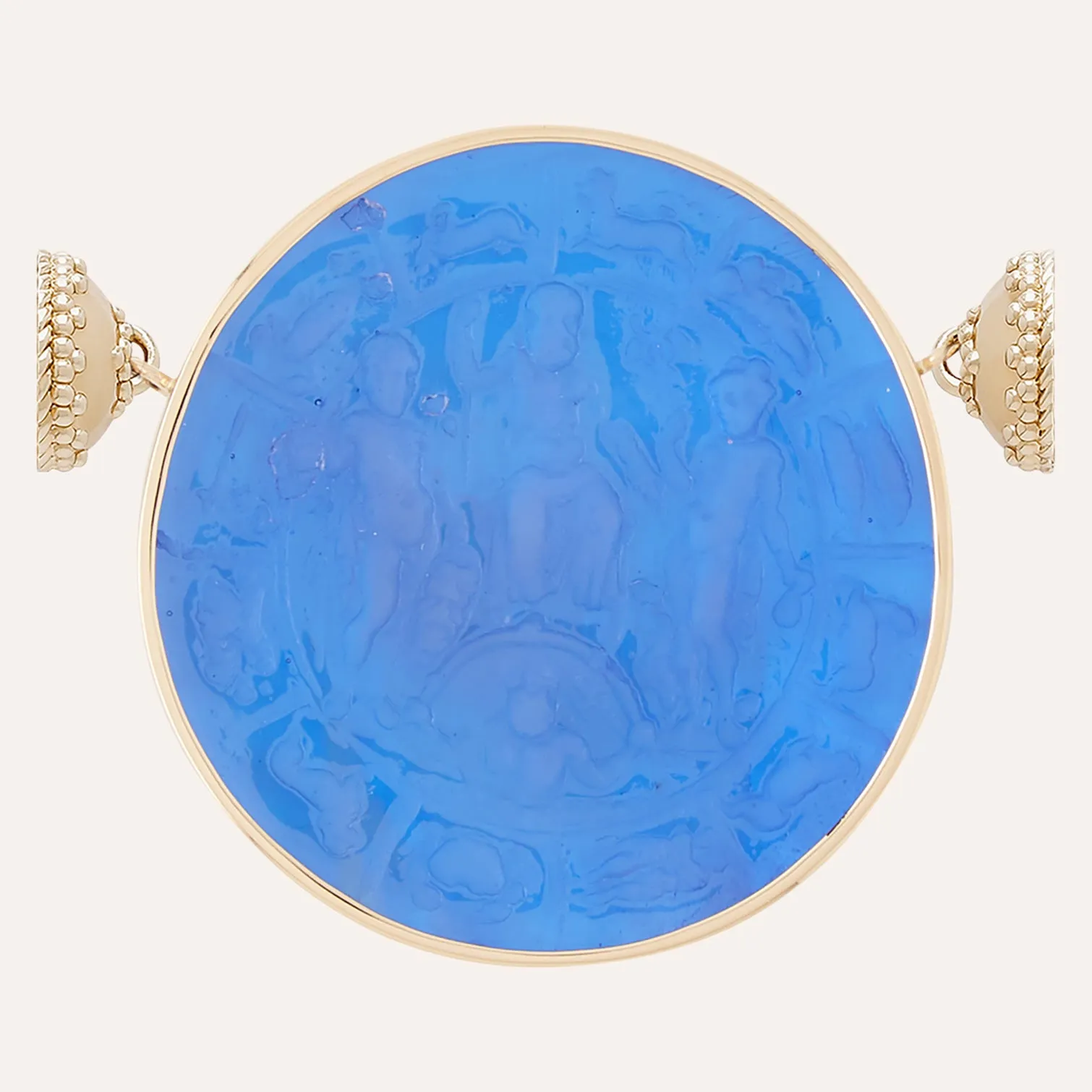 Classic Zodiac Deity Royal Blue Italian Glass Centerpiece