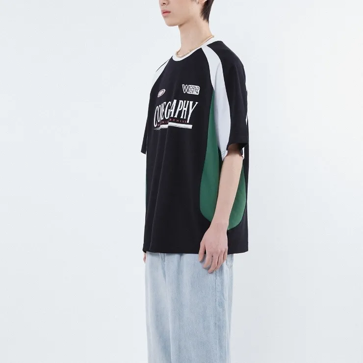 Code graphy  |Unisex Street Style Plain Cotton Oversized Logo T-Shirts