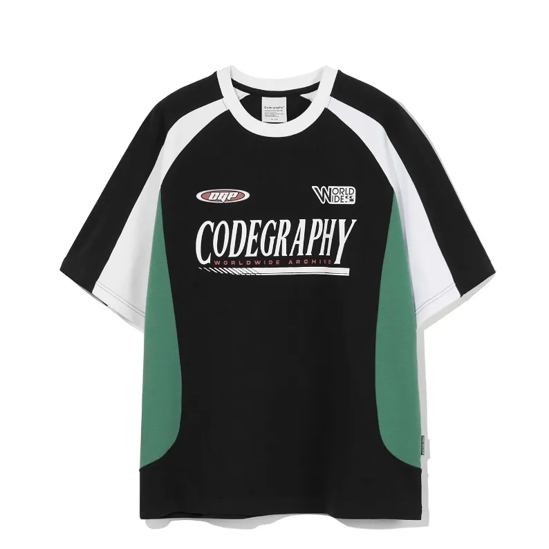 Code graphy  |Unisex Street Style Plain Cotton Oversized Logo T-Shirts