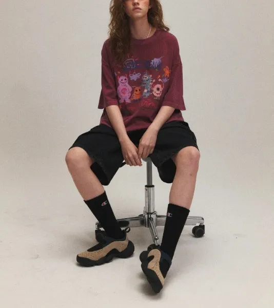 COMPAGNO  |Unisex U-Neck Cotton Oversized T-Shirts