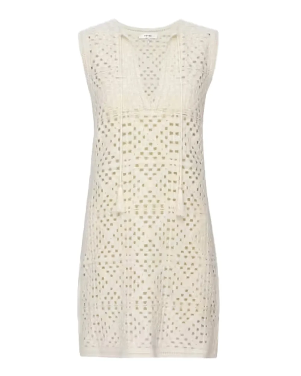 Cream Crotchet Tassle Popover Dress