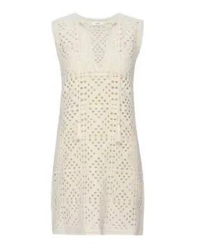 Cream Crotchet Tassle Popover Dress