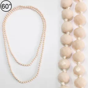 Cream Crystal 60 Long Layering Necklace