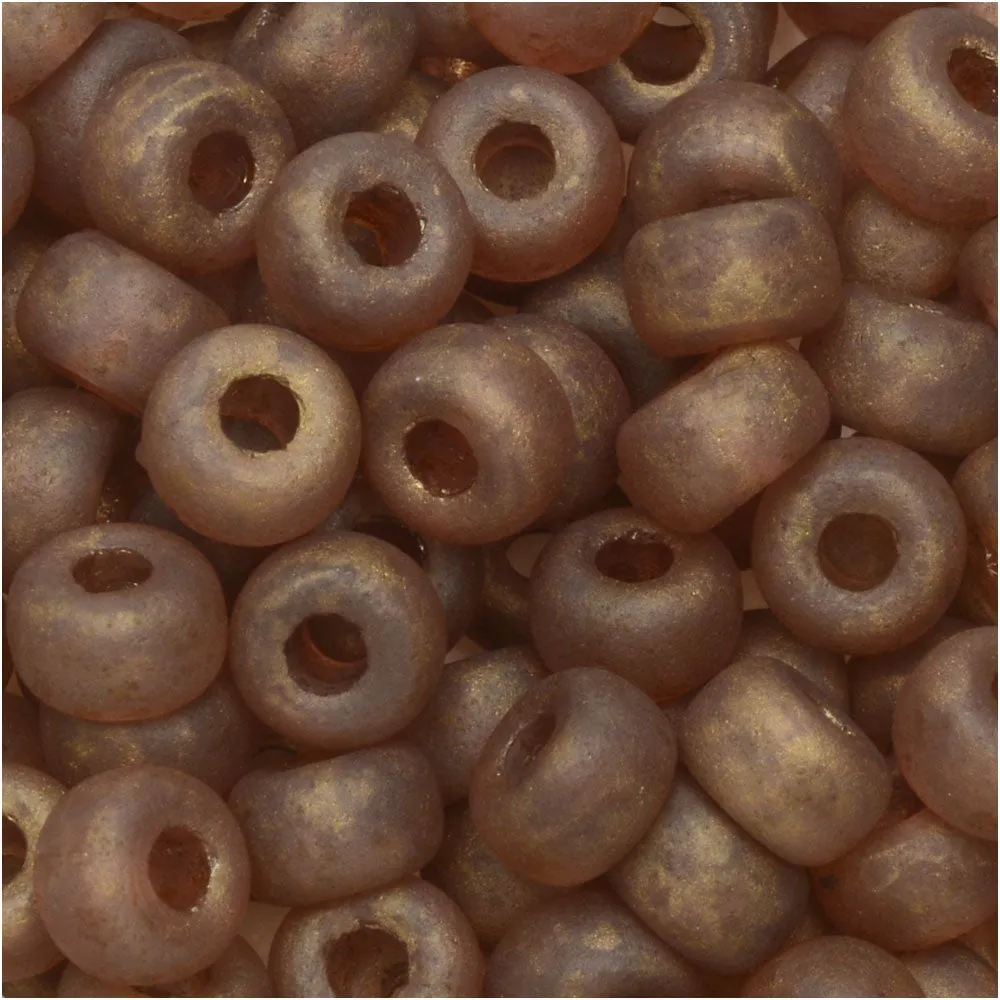 Czech Glass Matubo, 2/0 Seed Bead, Crystal Matte Bronze Luster (20 Gram Tube)