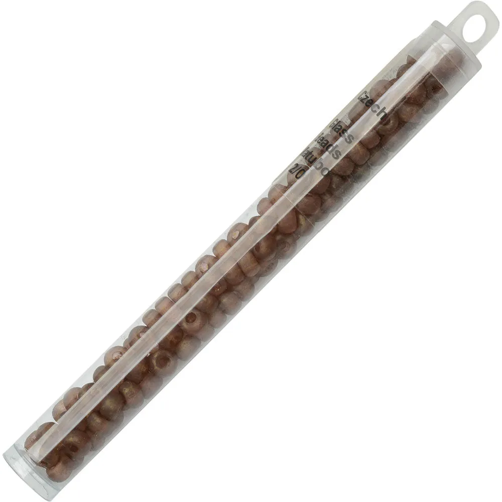 Czech Glass Matubo, 2/0 Seed Bead, Crystal Matte Bronze Luster (20 Gram Tube)