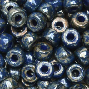 Czech Glass Matubo, 2/0 Seed Bead, Royal Blue Rembrandt (20 Gram Tube)