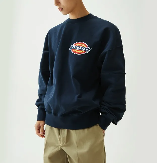 Dickies  |Unisex U-Neck Long Sleeves Oversized Logo Sweatshirts