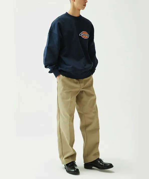 Dickies  |Unisex U-Neck Long Sleeves Oversized Logo Sweatshirts