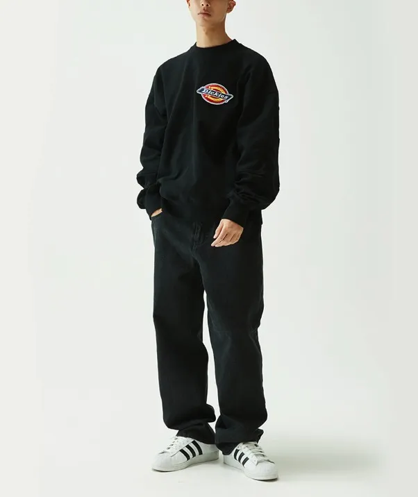 Dickies  |Unisex U-Neck Long Sleeves Oversized Logo Sweatshirts