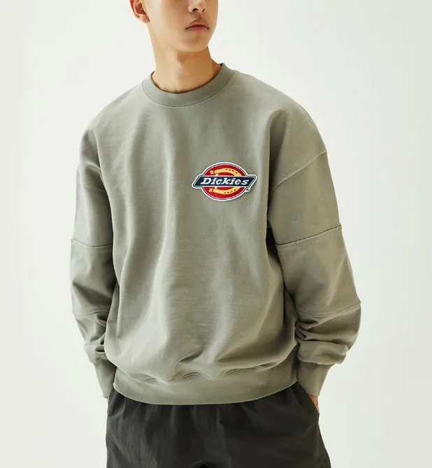 Dickies  |Unisex U-Neck Long Sleeves Oversized Logo Sweatshirts