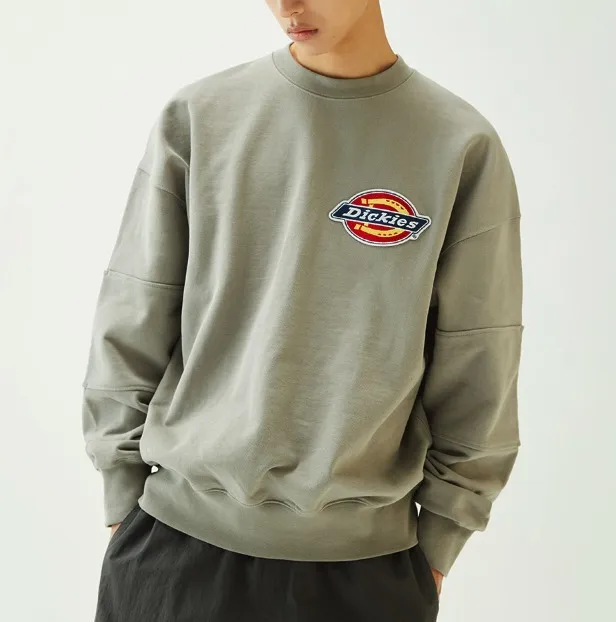 Dickies  |Unisex U-Neck Long Sleeves Oversized Logo Sweatshirts