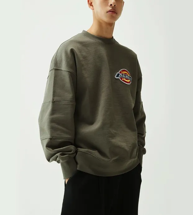 Dickies  |Unisex U-Neck Long Sleeves Oversized Logo Sweatshirts