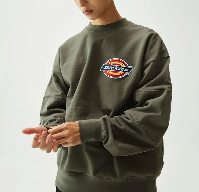 Dickies  |Unisex U-Neck Long Sleeves Oversized Logo Sweatshirts