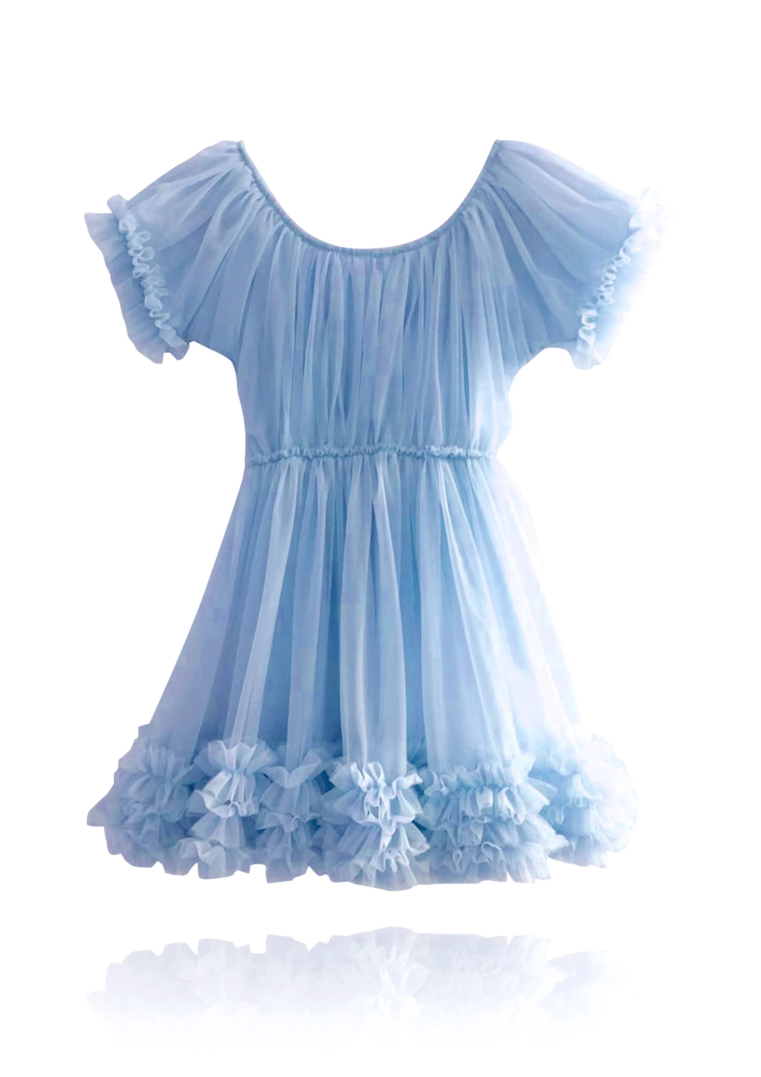 DOLLY by Le Petit Tom  FRILLY DRESS light blue