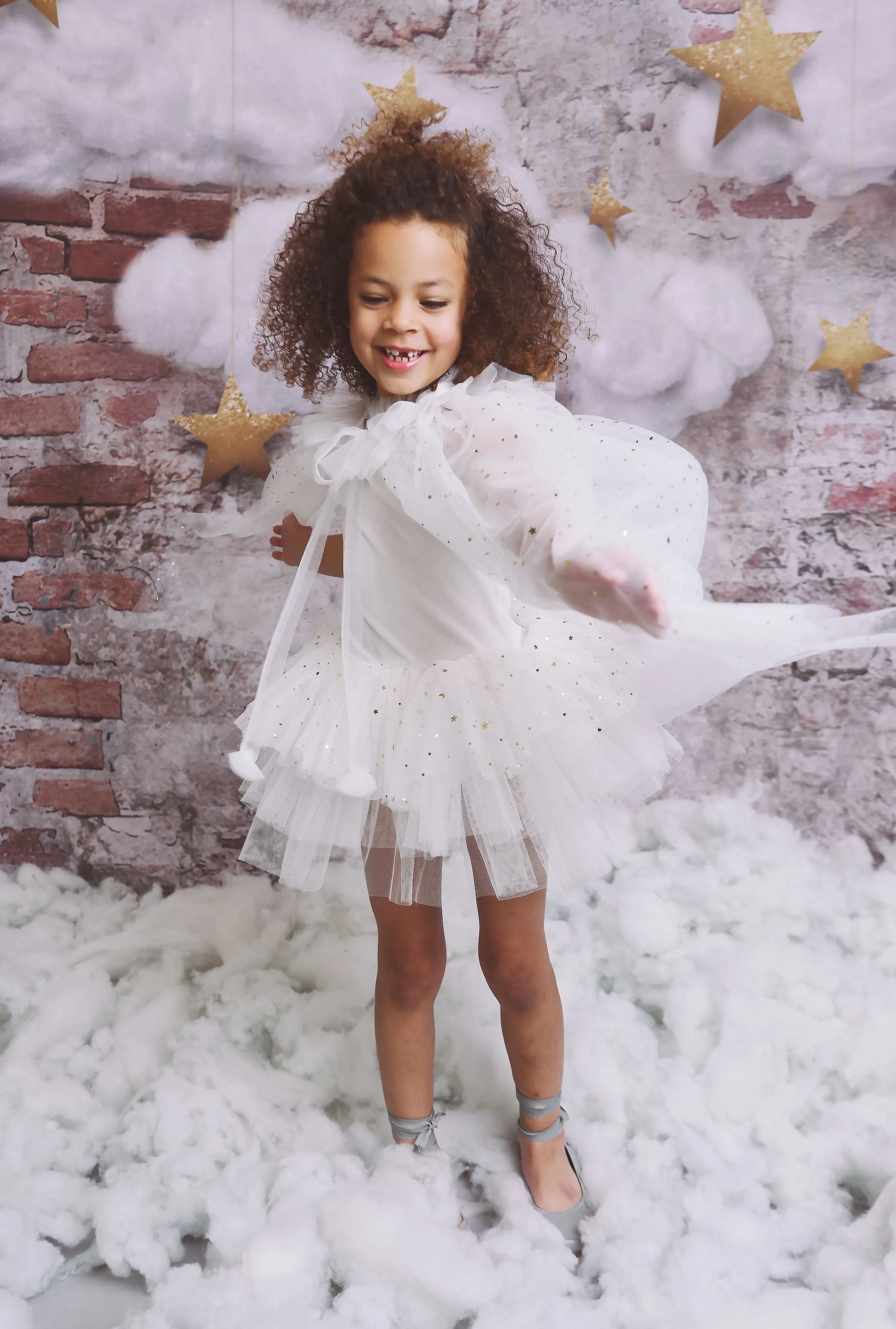 DOLLY STARS & MOON   TULLE CAPE white